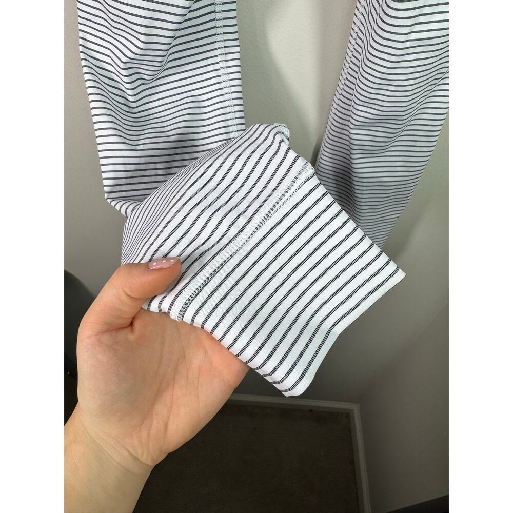 High Waisted Drawstring Striped Yoga Leggings with Pockets Zebra Ripple Size M - Picture 8 of 8